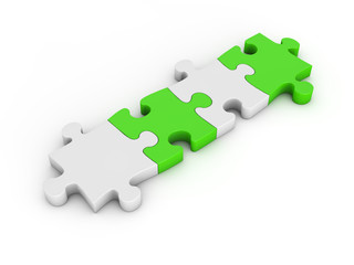Teamwork concept based on jigsaw puzzle. 3d illustration