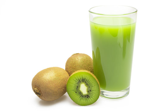 Kiwi fruit and a glass of juice