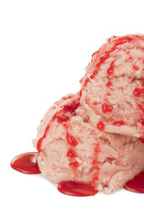 strawberry ice cream with syrup