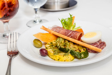 Meat and Vegetables on Antipasto Plate