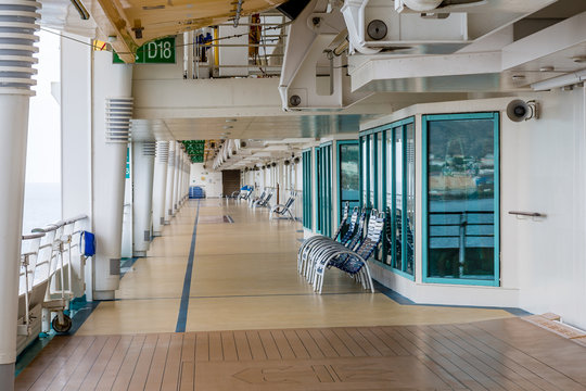 Empty Deck Of Luxury Cruise Ship