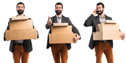 Man holding boxes