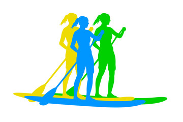 Naklejka premium Stand up paddling - 6