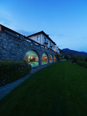 Exterior of a modern house in the night