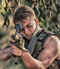 soldier with weapon