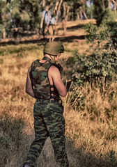 soldier with weapon