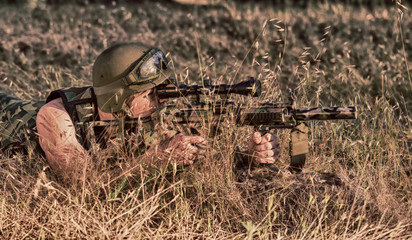 soldier with weapon