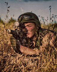 soldier with weapon