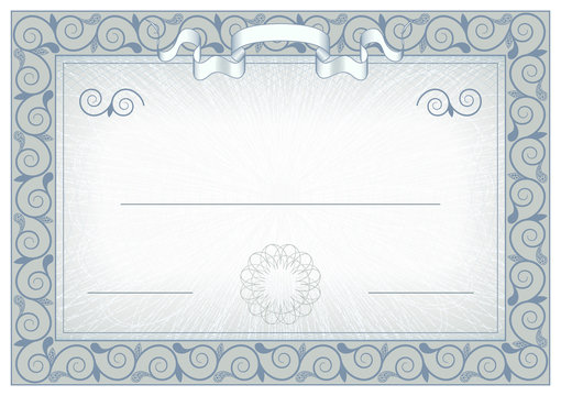 Detailed gray vintage cerificate with flags and flourishes