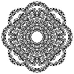 Vector henna tatoo mandala. Mehndi style.
