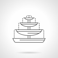 Fountain bowls flat line vector icon