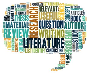 Literature review in word cloud