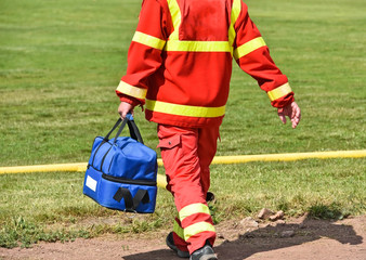 Ambulance stuff on the sport field