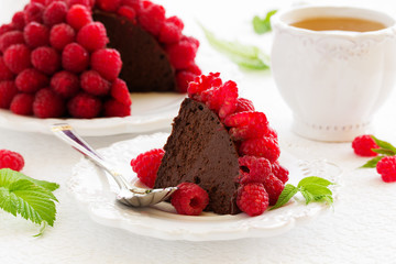 Chocolate raspberry mousse cake 