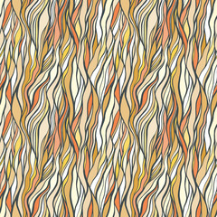 Seamless pattern with doodle waves ornament