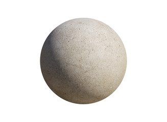 Stone sphere on a white background