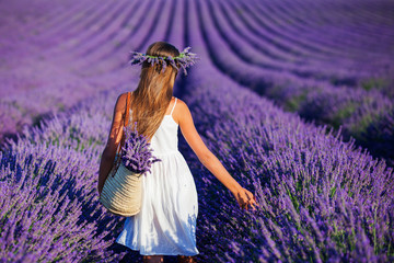 Young girl in the lavander fields