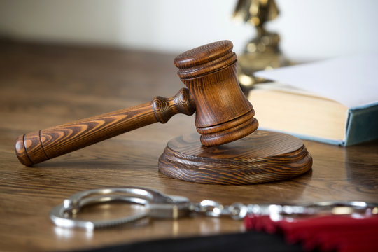 Wooden gavel barrister, justice concept , law 
