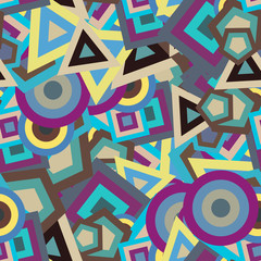 Chaotic geometric seamless pattern.
