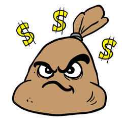 angry money bag