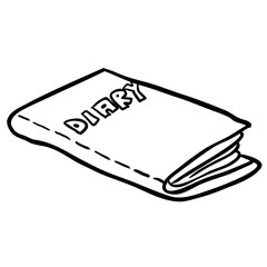 black and white freehand drawn cartoon diary