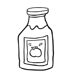 black and white freehand drawn cartoon ketchup