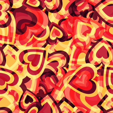 Romantic seamless pattern with hearts. Vector pattern. Love design.