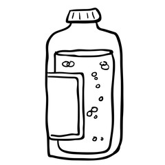black and white juice bottle