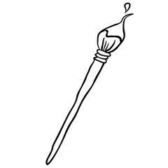 black and white paintbrush cartoon