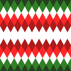 Minimalist Christmas pattern in modern flat style. Seamless background of triangles painted in Christmas colors.