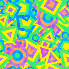 Chaotic geometric seamless pattern, 