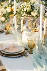 beautifully decorated table with flowers 