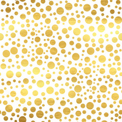 Seamless pattern with polka dot golden ornament