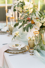 beautifully decorated table with flowers 