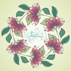 Fototapeta premium Vector Colored Floral Background