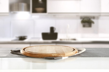 wooden desk and kitchen place 