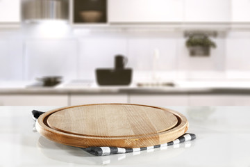 wooden desk and kitchen place 