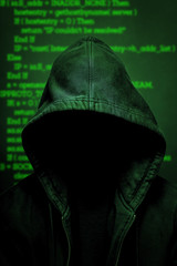 Hacker anonym mit Code