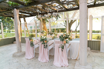 beautifully decorated table with flowers 