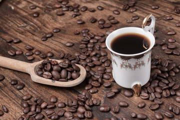 Coffee Beans and a cup