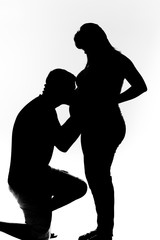 Man kissing the belly