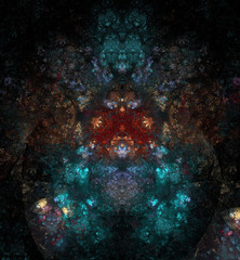 Fototapeta na wymiar Symmetrical fractal background.