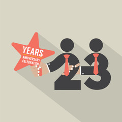 23 Years Anniversary Typography Design Vector Illustration.