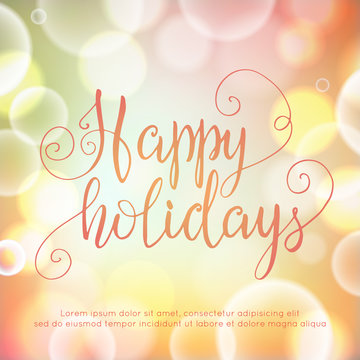Happy holidays hand lettering 
