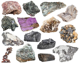many natural mineral stones and rocks