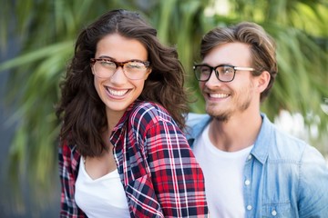 Fototapeta premium Young couple in spectacles