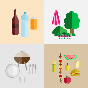 picnic icon set