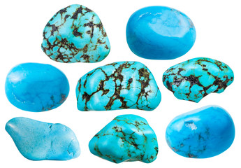 set of turkvenite (blue howlite) gemstones © vvoe