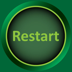 Icon green word restart