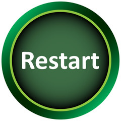 Icon green white word restart